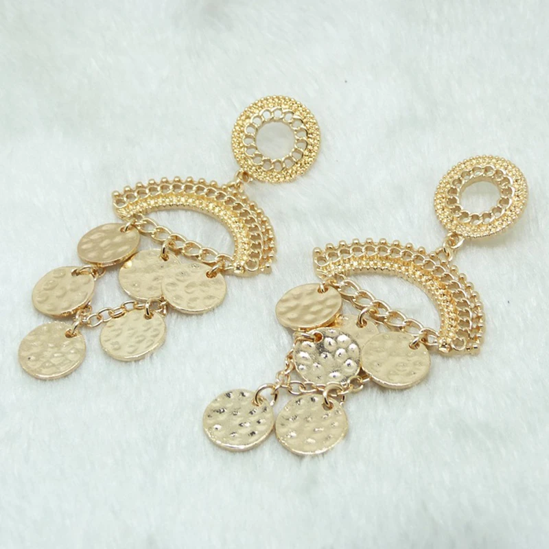 Женские серьги-подвески в стиле бохо Винтажные серьги с цветком и кристаллами