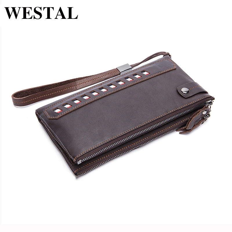 WESTAL Моды Кошелек Мужской Натуральная Кожа Мужские Кошельки Бумажник Портмоне