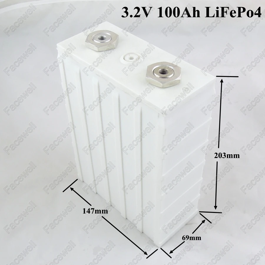 3.2в lifepo4 батарея 100ач литиевая высокой емкости 100А dischar упаковка diy солнечные