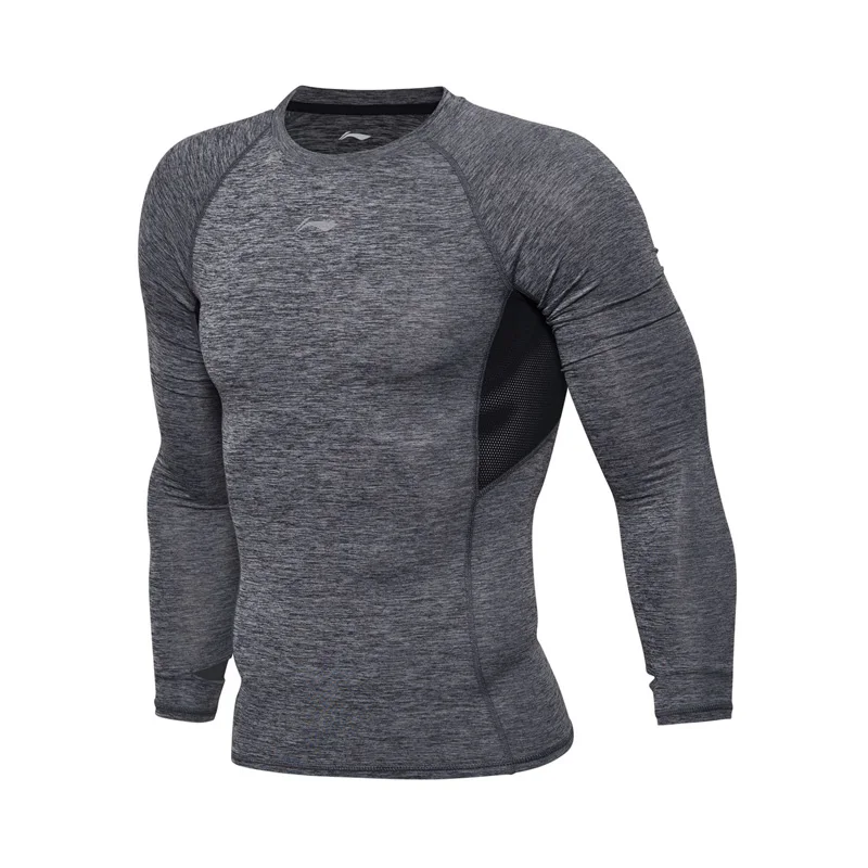 Li-Ning мужские беговые Футболки с длинным рукавом дышащие спортивные футболки