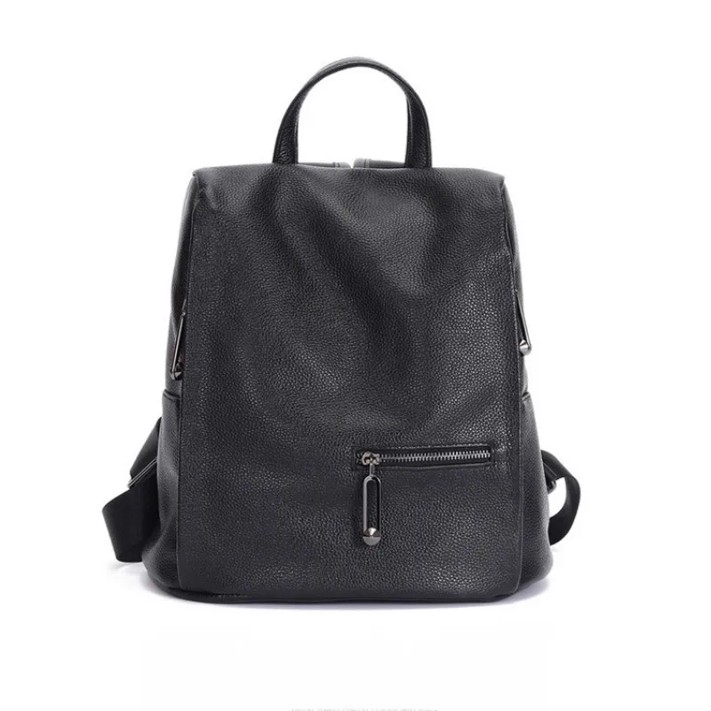 Новая мода дамы 100% натуральная кожа черный Мини Рюкзак Для Путешествий Сумка для