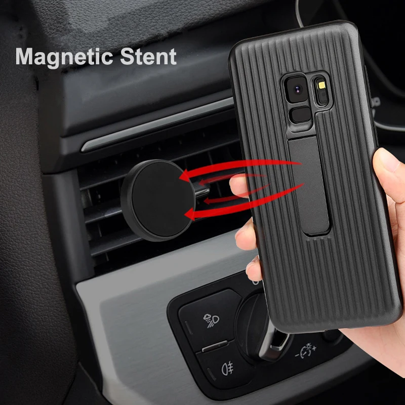 Car Magnetic Ring Stand Case for Samsung Galaxy S9 S8 Plus S7 Edge Back Cover Note 8 A5 A7 A8 2018 Phone Bags |