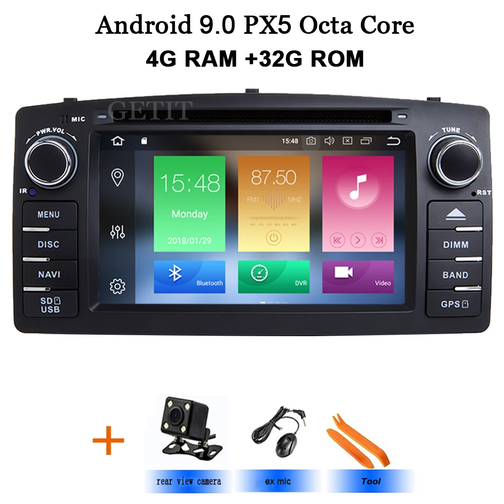 4 ГБ ОЗУ Android 9 0 автомобильный DVD мультимедийный плеер gps для Toyota Corolla E120 BYD F3 с wifi BT