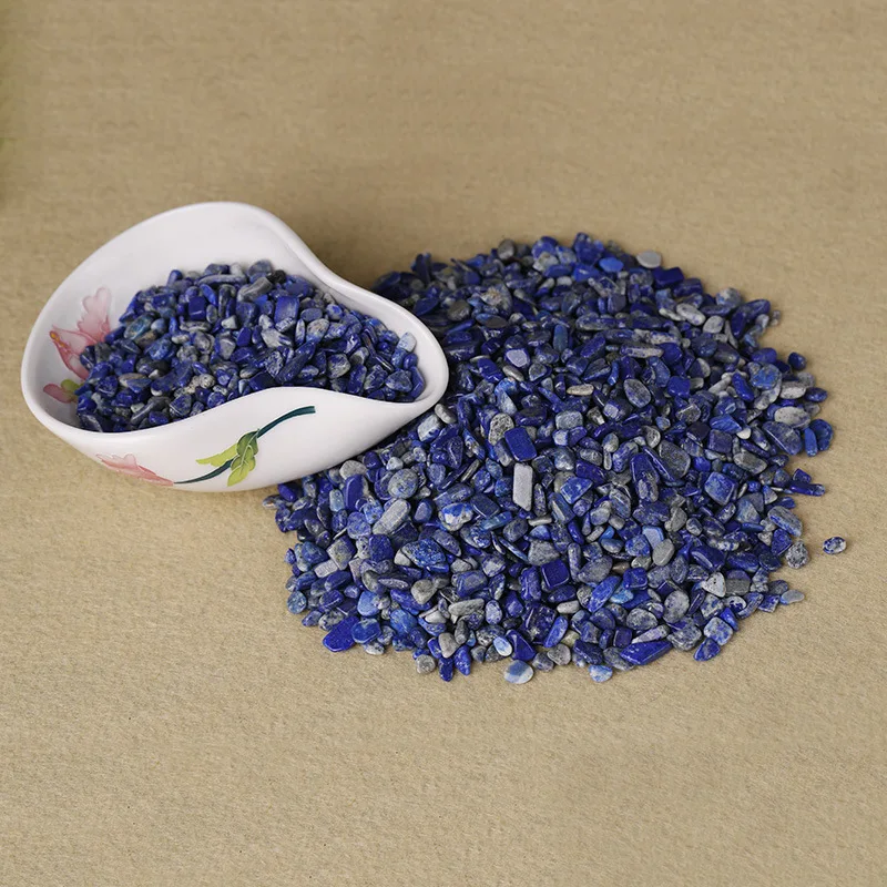 Натуральный голубой ляпис Lazuli Кристальный шероховатый образец очистка гравия F081