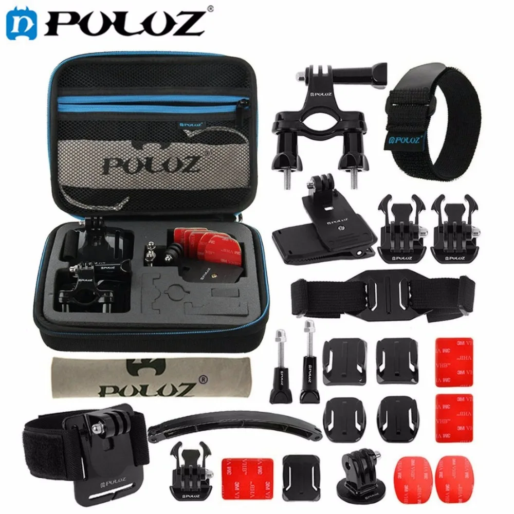 Аксессуары PULUZ для Go Pro 24 в 1 набор аксессуаров GoPro комплект с чехлом из ЭВА HERO5 HERO4