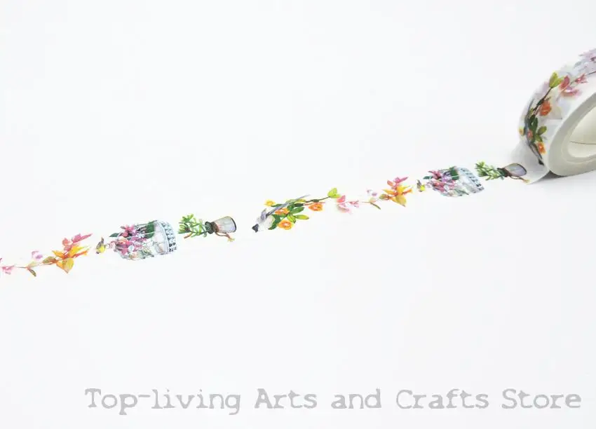 Корзина с цветочным принтом японская Васи-лента офисные клейкие инструменты для