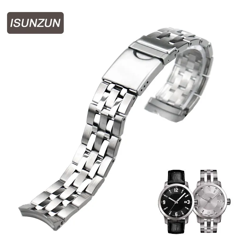 ISUNZUN Top Quality Watch Band For Tissot T055 Stainless Steel Watch Straps for PRC200 T055.417 T055.410 T055.430 Watch Strap