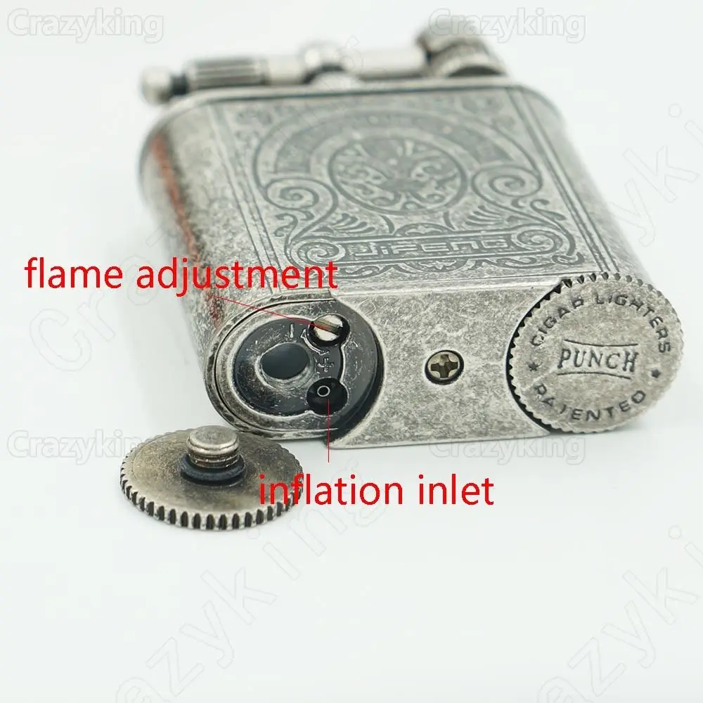 Винтажный серебристый/воодушевленный Медный 2 фонарик струйный пламенный