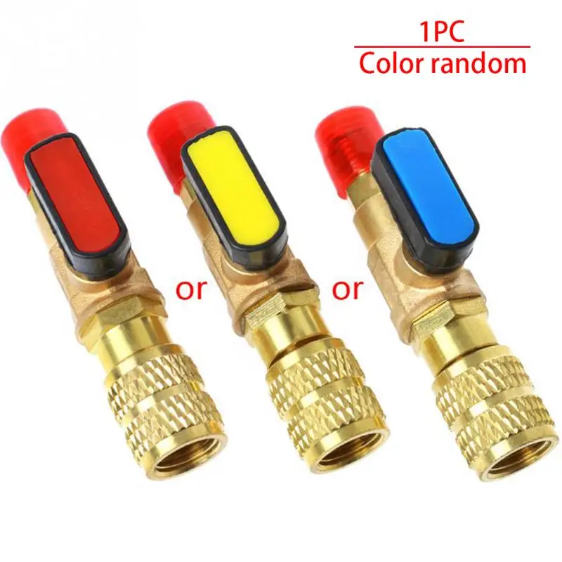 3 шт. R410A Клапан хладагента AC зарядные шланги латунь ровный шар клапаны для