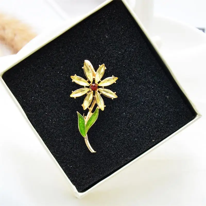Для женщин Изысканный Красочные цветы инкрустация стразами Брошь Pin Одежда