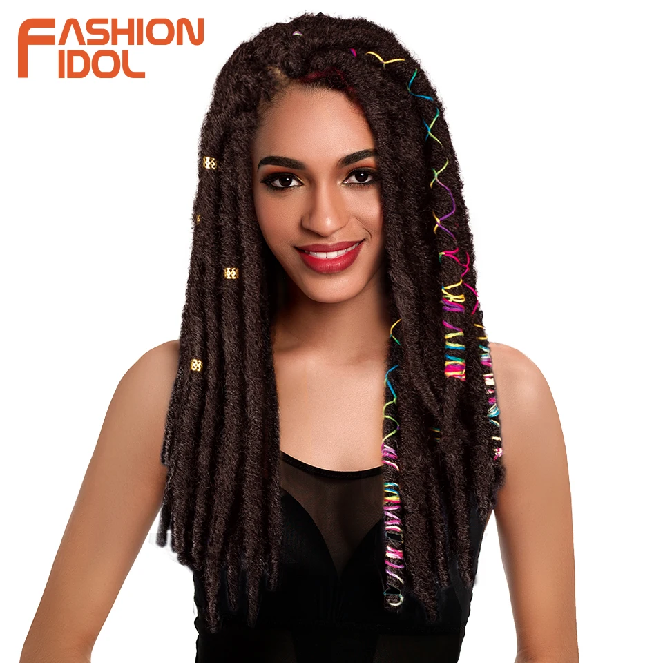 Мода IDOL Faux Locs волосы крючком косички 20 дюймов мягкие натуральные Kanekalon синтетические волосы для наращивания 10 стендов/упаковка богинские волосы