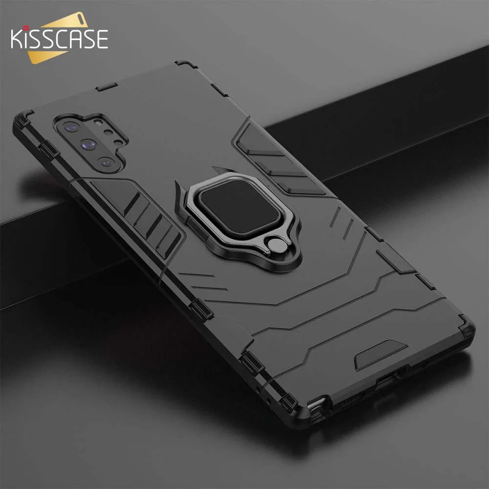 KISSCASE Magnetic Ring Armor Case For Samsung S9 S8 Plus Note10 9 10Pro Metal Bumper Shockproof A50 A30 J6 2018 |