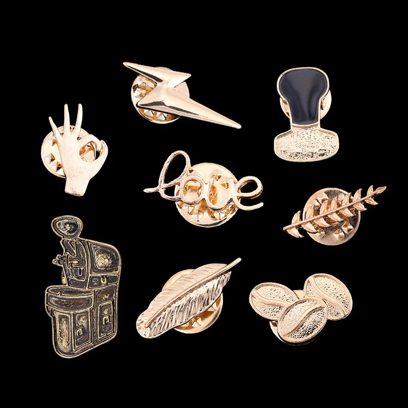 Креативные броши в виде листьев перьев для женщин и мужчин эмалированный рюкзак