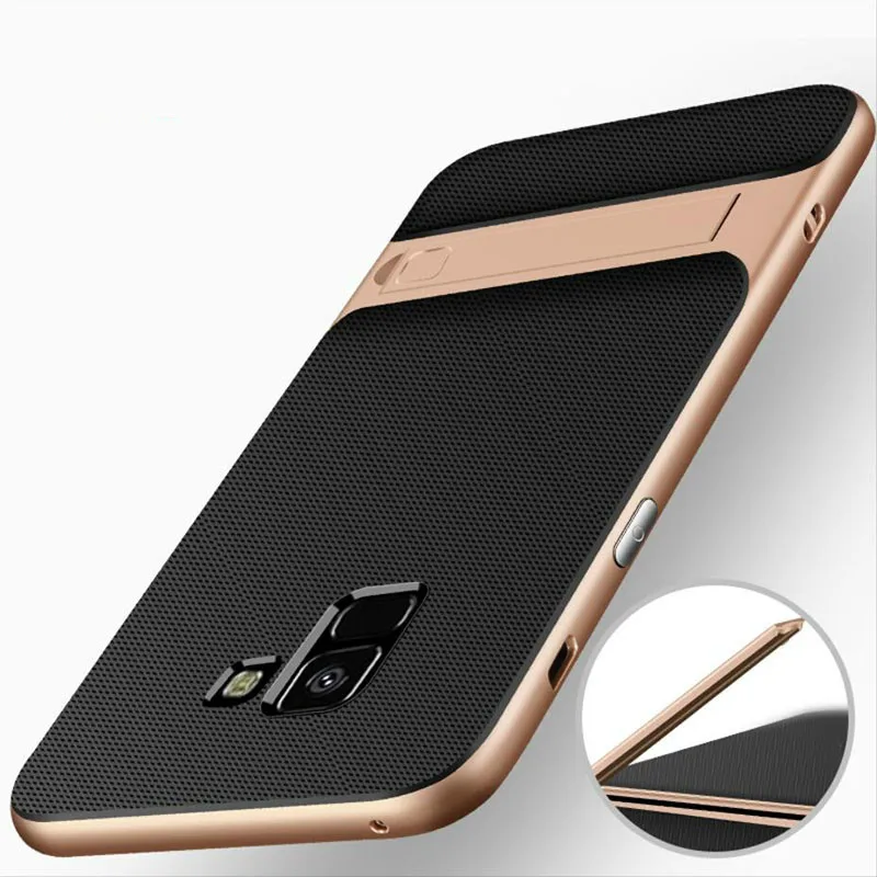 Гибридный ПК-бампер чехол для samsung S8 S9 A8 A6 плюс J4 J6 J7 J8 ударопрочный чехол для телефона Подставка держатель чехол s защитной оболочки