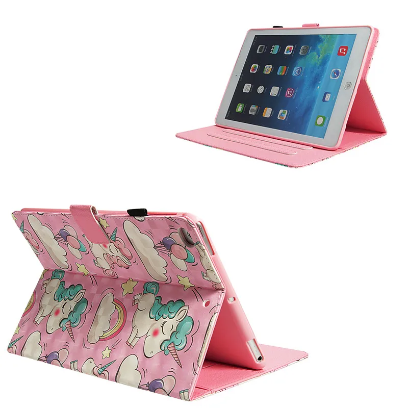 Wekays для Coque Apple IPad 9,7 дюймов мультяшный Единорог 3D кожаный чехол Fundas для IPad 9," A1822 A1823 чехол s