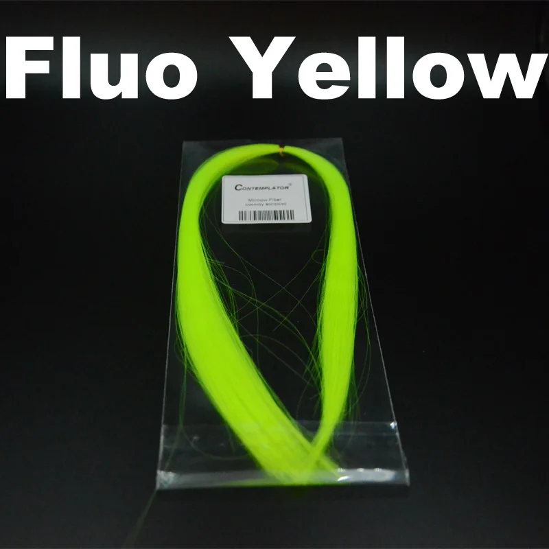 Fluo Yellow CONTEMPLATOR, 12 цветов, растяжка в виде Минноу, vimineous Fiber, материалы для завязывания мушек, 2 сумки/упаковка, синтетические очень тонкие волосы для мухи - Цвет: Fluo Yellow