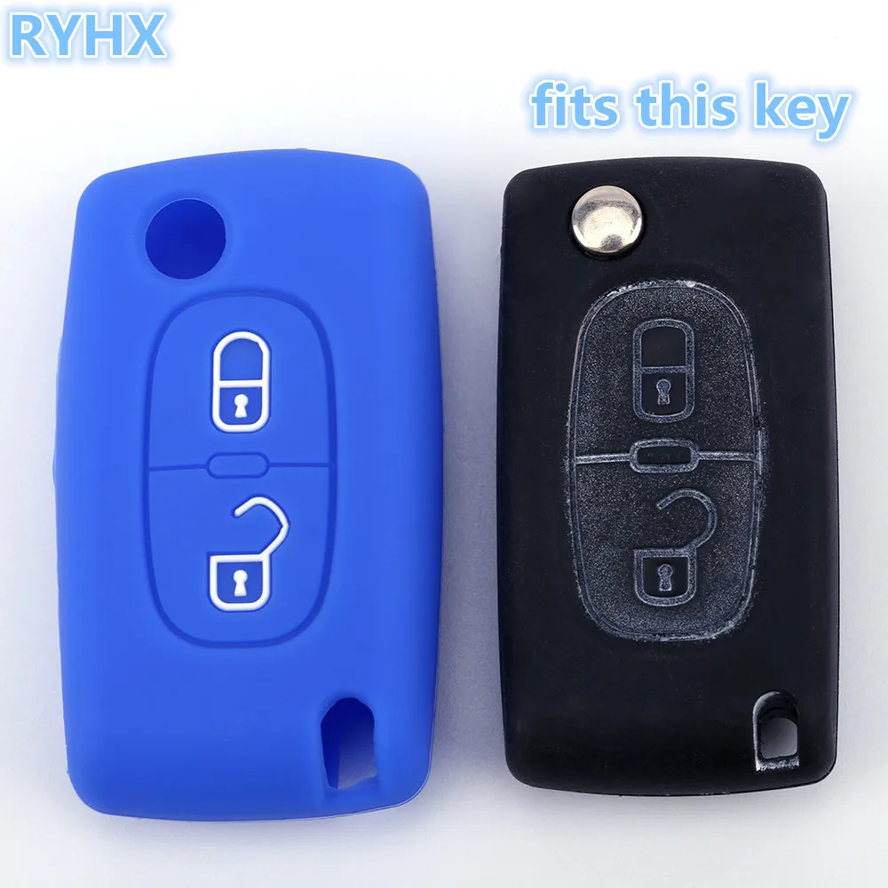 2019 Новые силиконовые 2 пуговицы резиновый корпус Автомобильный ключ комплекты