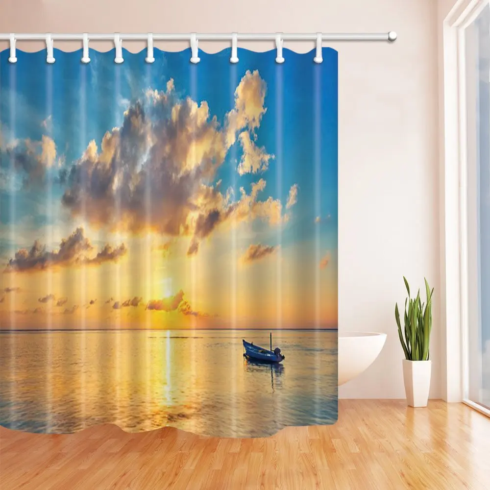 Набор занавесок для душа освежающие синие оранжевые небесно голубые темные