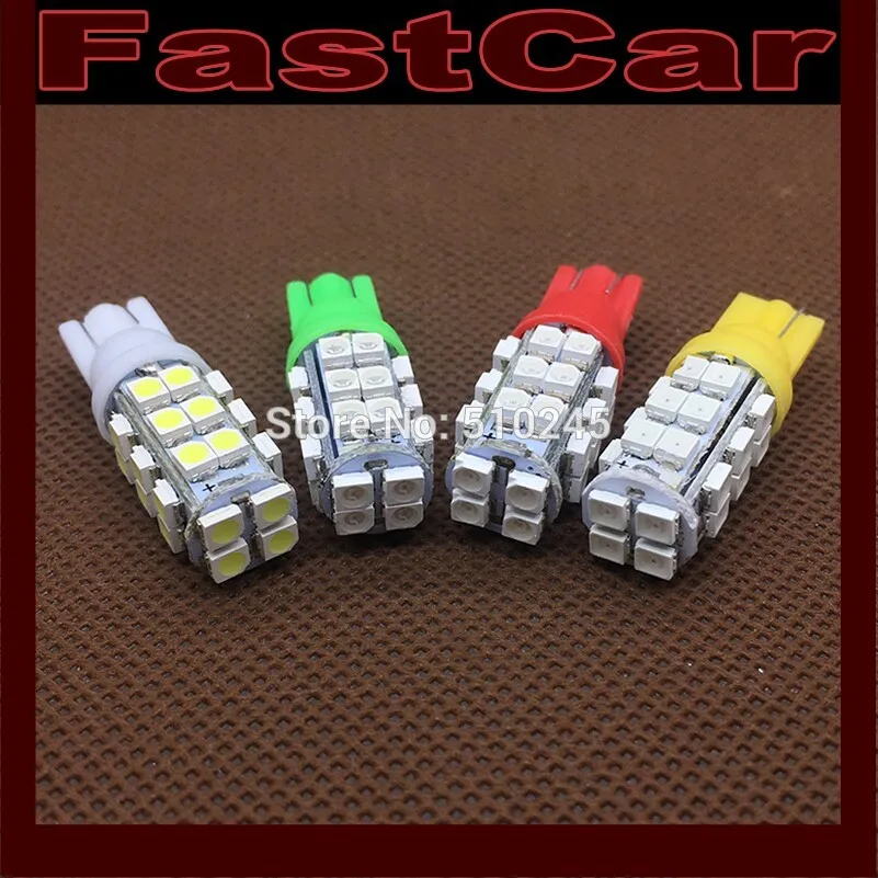 100X оптовая продажа авто светодиодный W5W 194 T10 28 SMD 3528 28SMD белого и синего цвета цвет