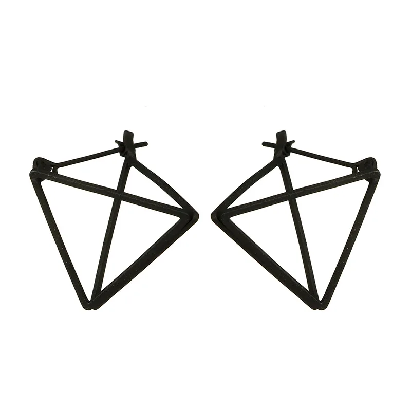 8 сезонов треугольные геометрические серьги полые Черное золото серебряный цвет