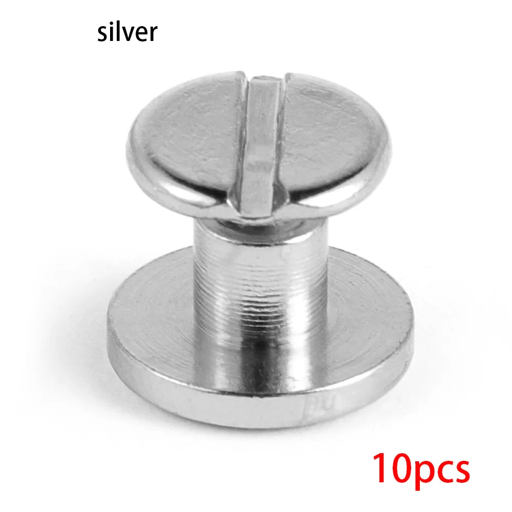 silver 10 комплектов 10 мм одноцветные заклепки для ногтей двойной ремень с плоской головкой/ремень с заклепками для багажа кожа металл ремесло медь Кожа аксессуары - Цвет: silver