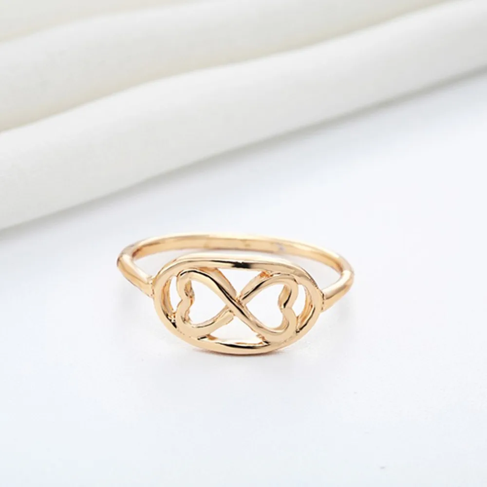 Kinitial Infinity Rings Charms Lucky 8 Ring Knuckle for women Party Geometric Accessories Jewelry anillos mujer | Украшения и