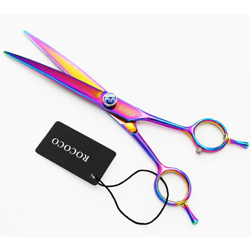 

7inch Pet Grooming Straight Scissor Curved Scissor Thinning Scissor Set with Comb with Case Dog Car Hair Cut Hairdressing Tool