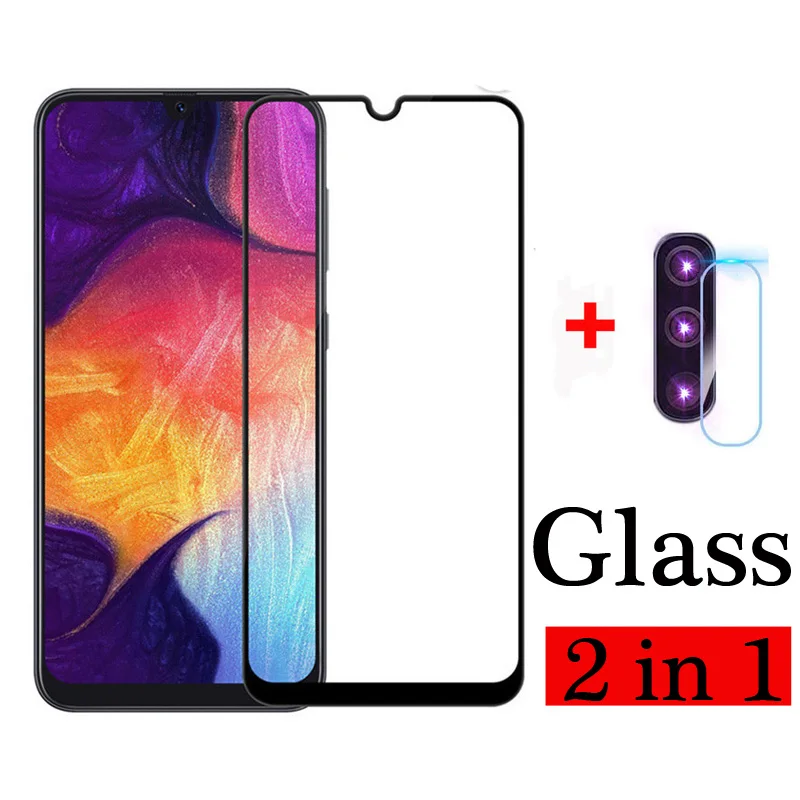 2-в-1 50 закаленное Стекло для samsung Galaxy A70 A20 A30 A50 защита для экрана камеры на samsung 50 30 70 защитная пленка