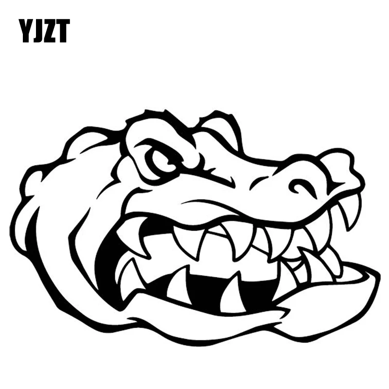 

YJZT 16.3CM*10.5CM Ferocious Crocodile Decorate Vinyl Decal Body Of Car Car Stickers Black/Silver C4-1464