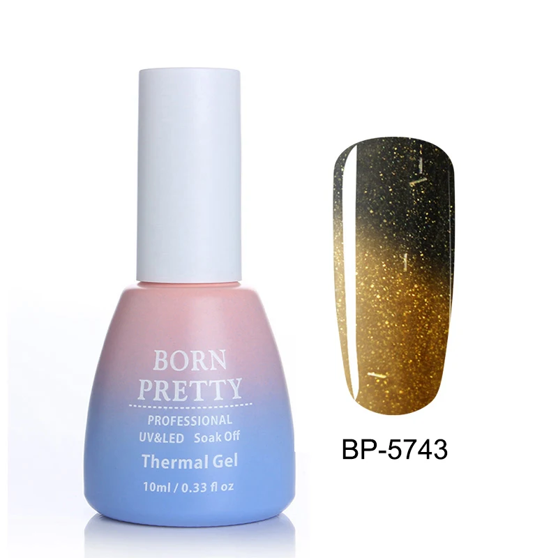 BP-5743 BORN PRETTY, 10 мл, блестящий термальный гель для ногтей, меняющий цвет, яркий, замачиваемый, УФ светодиодный Гель-лак для маникюра, Гель-лак - Цвет: BP-5743