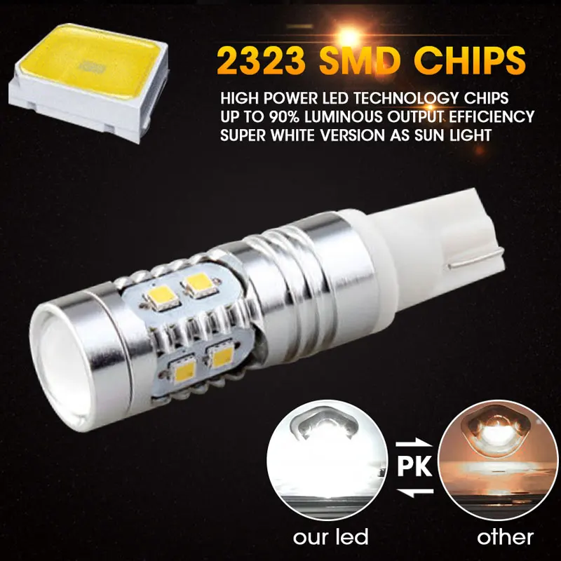 Roadot 2 шт. T10 2323 921 10SMD светодиодный ЛАМПА 10 Вт 1200 люмен проектор обратный резервные
