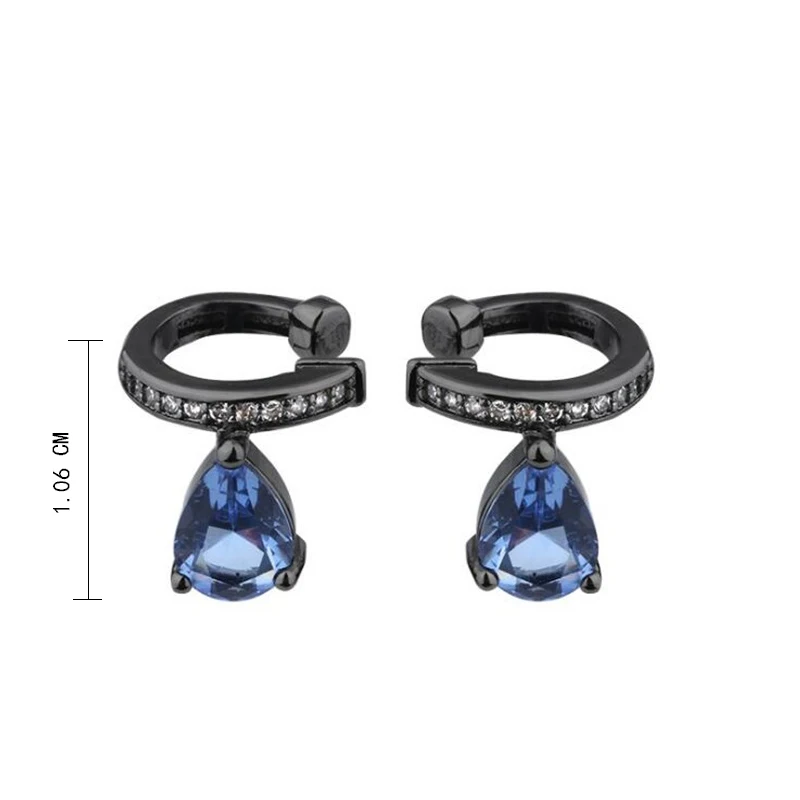 Белый черный медный синий AAA кубический цирконий клипсы серьги модные ювелирные
