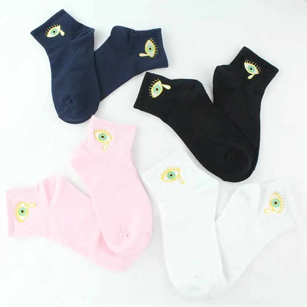 Женские милые короткие носки с вышитыми героями мультфильмов в японском стиле