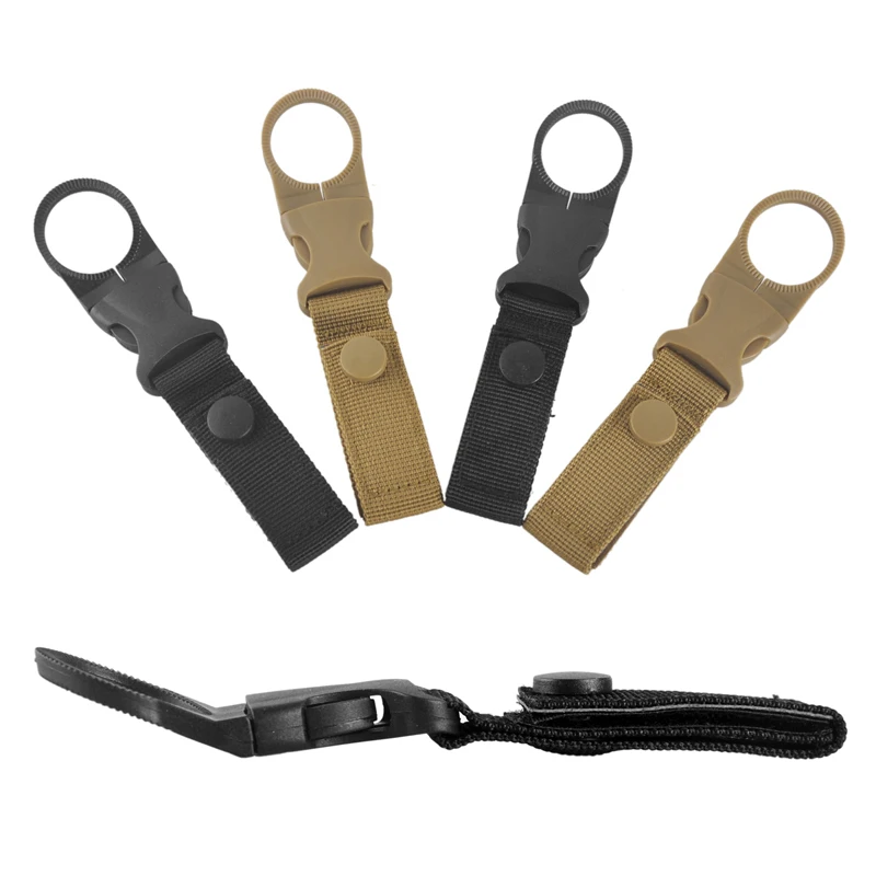 

EDC Gear Outdoor Portable Hiking Climbing Mountaineer Tactical Multifunction Nylon Webbing Walking Water Hanging Buckle Bottle
