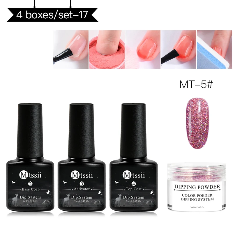 Окунания Системы набор для ногтей 4 шт./компл. Nail Art порошок погружения с Dip база активатор гель для ногтей Цвет натуральный сухой без лампы Блеск - Цвет: ZH02756