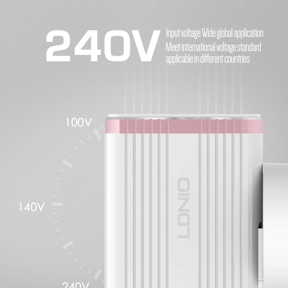 LDNIO 3A выход 1 QC3.0 usb порты США домашнее зарядное устройство с вилкой продается