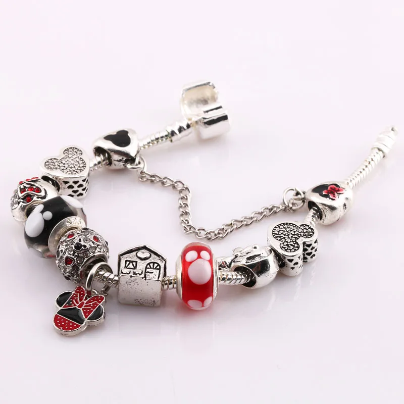 newstainless steel bangle enamel Cute Mouse Charms Fit European Bracelet &amp Bangle Vintang Love for Summer | Украшения и