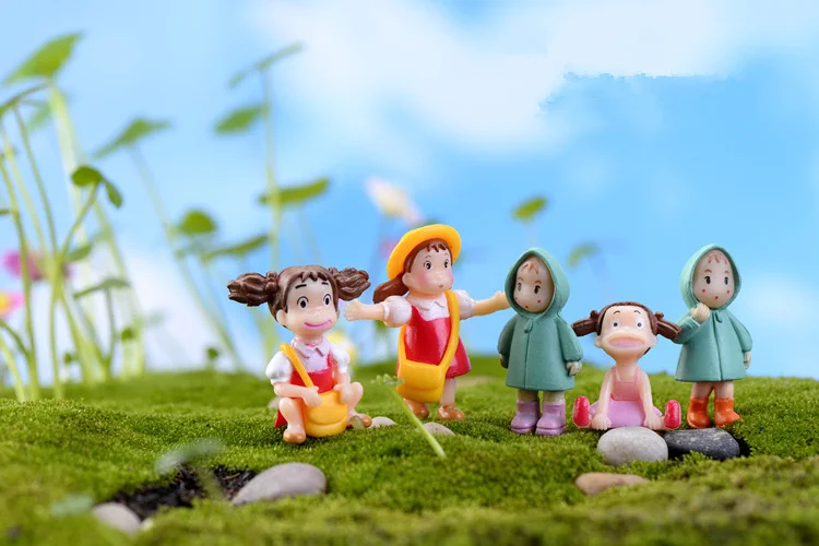 6 шт./компл. Дети Девушки Смолы Домашнего Украшения Сада Мини Ремесла Бонсай Микро