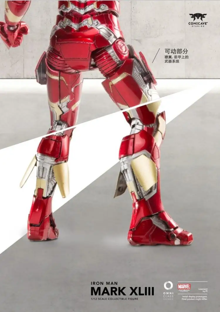 Коллекционная фигурка из сплава Ironman MK43 MK42, коллекционная фигурка для фанатов, подарок на праздник, коллекция Comicave 1/12