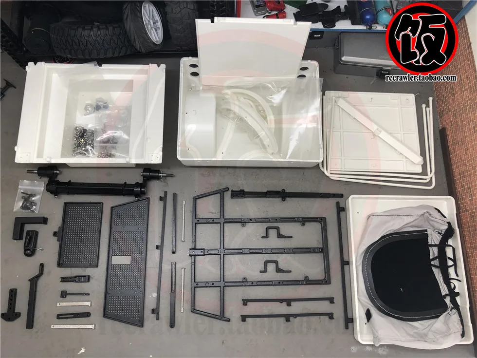 2-х колесный тракторный прицеп для Cross PG4S JKMAX ACE-1 hRAXXAS TRX4 AXIAL SCX10 RC4DW D90 D110 TF2 TAmiya CC01 CR01