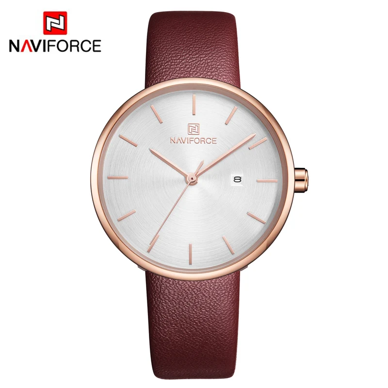 NAVIFORCE женские часы Топ люксовый бренд женские модные повседневные кварцевые часы Классический Простой стиль наручные часы Relogio Feminino - Цвет: RG W R