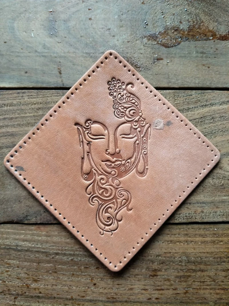 Buddha series pattern Hand-work unique design leather working tools carving punches stamp craft with too | Дом и сад