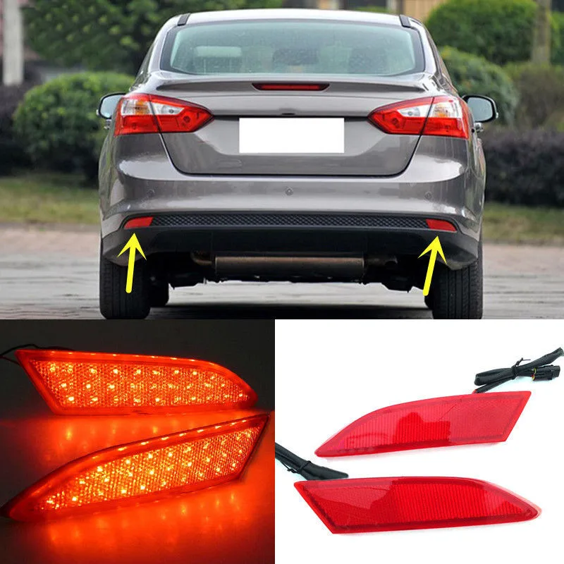 Для Ford Focus Sedan 2012 2014 хэтчбек красный объектив заднего бампера отражатель