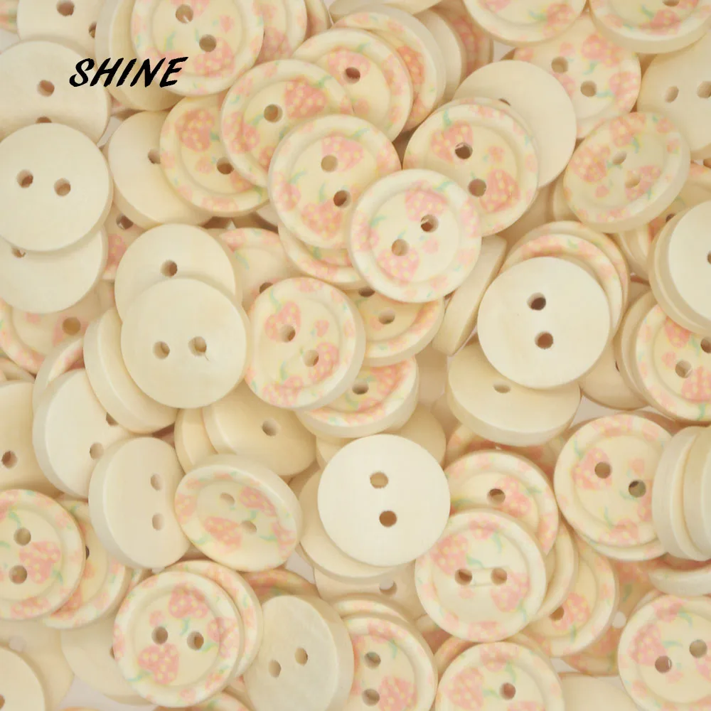 

Wooden Sewing Buttons Scrapbooking Round Two Holes Strawberry Painting 15mm Dia. 50PCs Costura Botones Decorate bottoni botoes