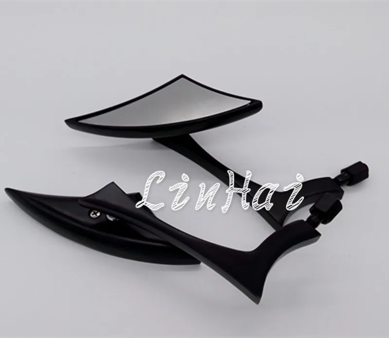 Универсальный мотоцикл черный алюминиевый конец треугольник боковые зеркала