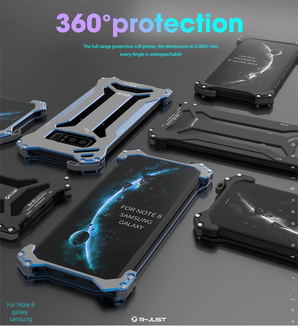 Металлический бампер R-JUST серии Gundam для iPhone 11 Pro Max Galaxy S10 5G S10e S8 S9 PLUS NOTE 10 Plus 9 8 Armor Doom алюминиевый корпус