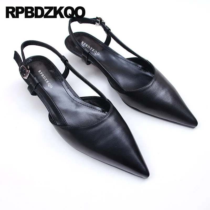 

Pointed Toe Genuine Leather Chinese Ladies Black Designer Shoes Women Luxury 2021 Low Heel Yellow Slingback China High Quality