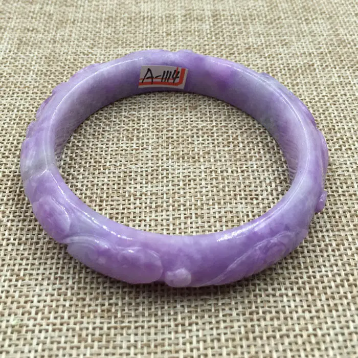 Wyan 58 мм винтажный китайский ручной резной Лавандовый фиолетовый к браслет 1114 |