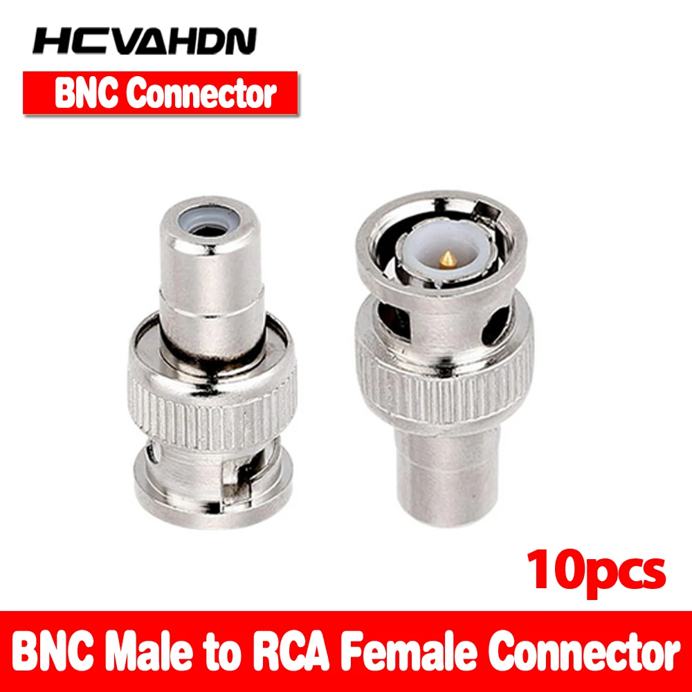 HCVAHDN 10 шт. штекер BNC на RCA Женский коаксиальный кабель разъем адаптера F/M муфта для