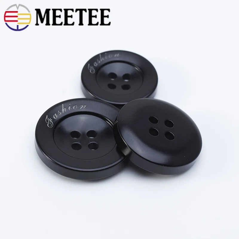 Meetee 30pcs 15-25mm Round 4-holes Plastic Resin Buttons Men Women's Coat DIY Sewing Suit Windbreaker Botones Accessory | Дом и сад